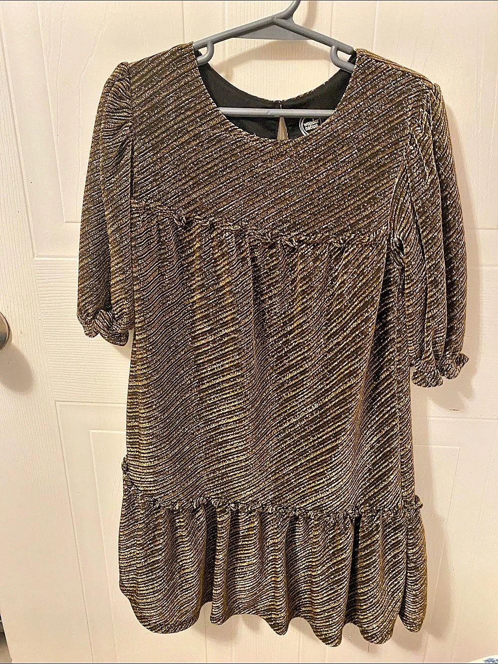 Wonder Nation Metallic Ruffle Mini Dress
